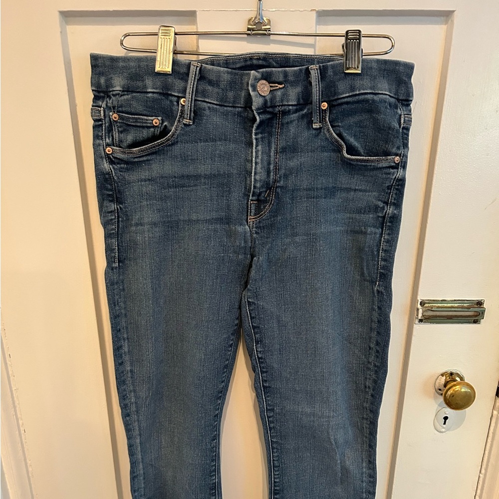 Mother Looker Ankle Fray Denim Jeans in Girl Crush Size 27